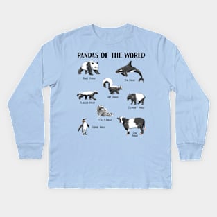 Funny Animals Panda of the World Pun Names for Kids, Men and Women Kids Long Sleeve T-Shirt